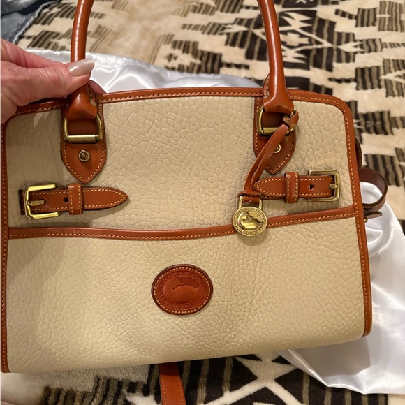 Dooney & Bourke Handbags - Vintage Dooney & Bourke Beige and Brown Leather Satchel including wallet